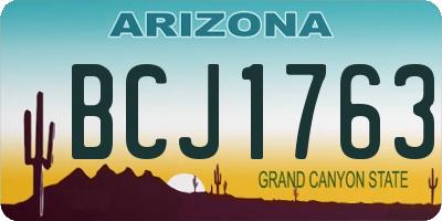 AZ license plate BCJ1763