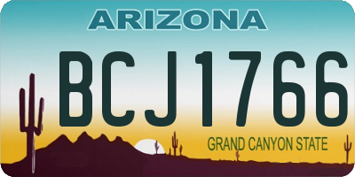 AZ license plate BCJ1766