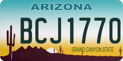 AZ license plate BCJ1770