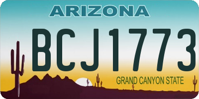 AZ license plate BCJ1773