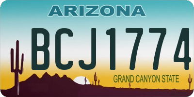 AZ license plate BCJ1774