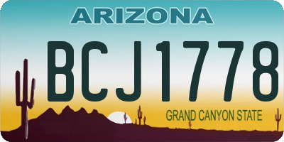 AZ license plate BCJ1778