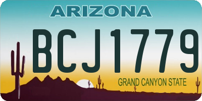 AZ license plate BCJ1779