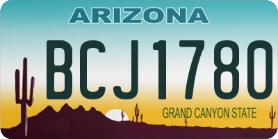 AZ license plate BCJ1780