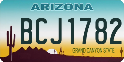 AZ license plate BCJ1782