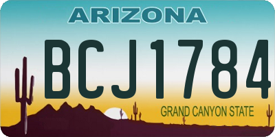 AZ license plate BCJ1784