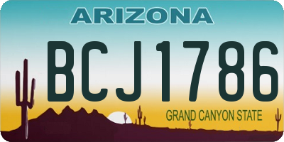 AZ license plate BCJ1786