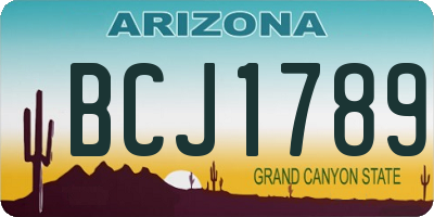 AZ license plate BCJ1789