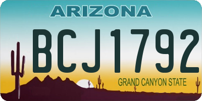 AZ license plate BCJ1792