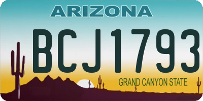 AZ license plate BCJ1793
