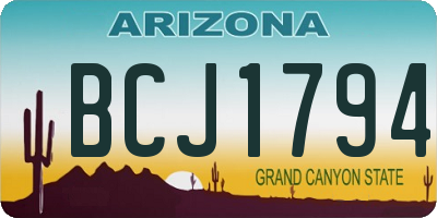 AZ license plate BCJ1794