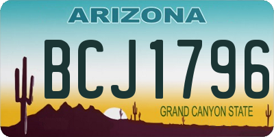 AZ license plate BCJ1796