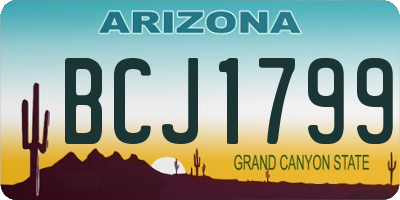 AZ license plate BCJ1799