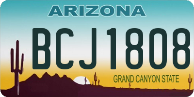 AZ license plate BCJ1808