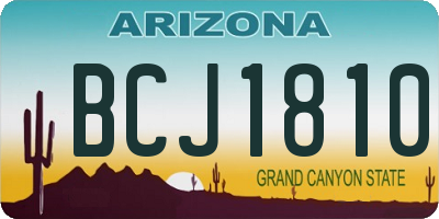 AZ license plate BCJ1810