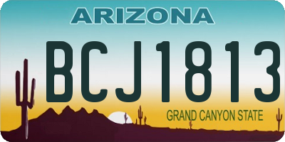 AZ license plate BCJ1813