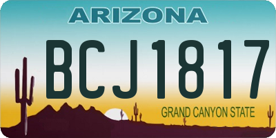 AZ license plate BCJ1817