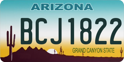 AZ license plate BCJ1822