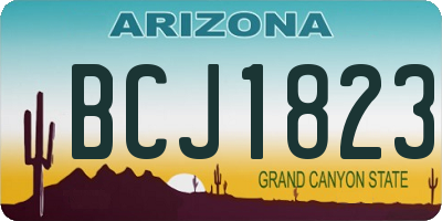 AZ license plate BCJ1823
