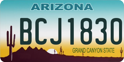 AZ license plate BCJ1830