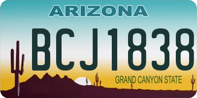 AZ license plate BCJ1838