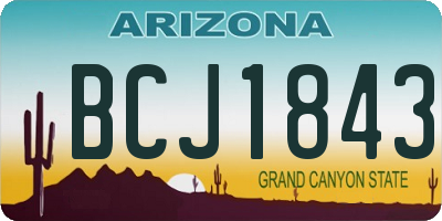 AZ license plate BCJ1843