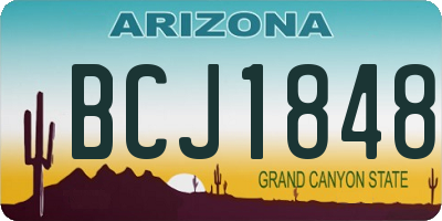 AZ license plate BCJ1848