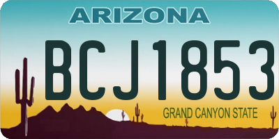 AZ license plate BCJ1853