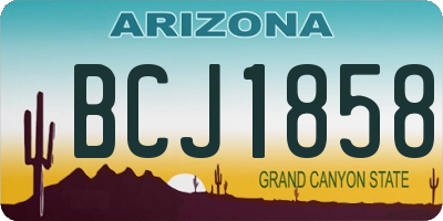 AZ license plate BCJ1858
