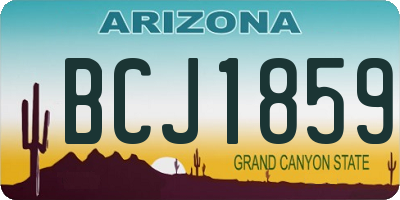 AZ license plate BCJ1859