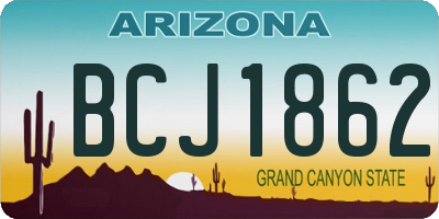 AZ license plate BCJ1862