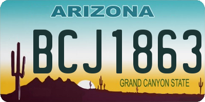 AZ license plate BCJ1863