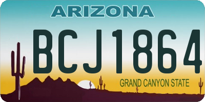 AZ license plate BCJ1864