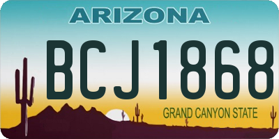 AZ license plate BCJ1868