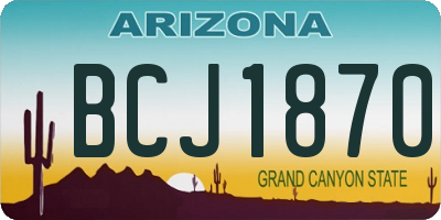 AZ license plate BCJ1870
