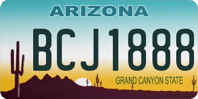 AZ license plate BCJ1888