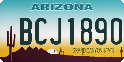 AZ license plate BCJ1890