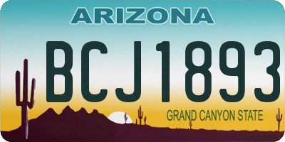 AZ license plate BCJ1893