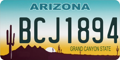 AZ license plate BCJ1894