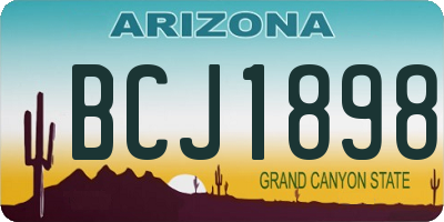 AZ license plate BCJ1898
