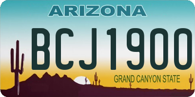 AZ license plate BCJ1900