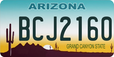 AZ license plate BCJ2160