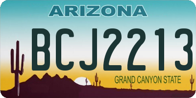 AZ license plate BCJ2213