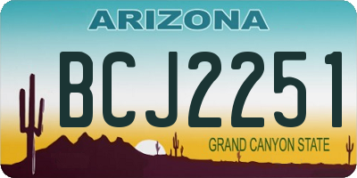 AZ license plate BCJ2251