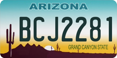 AZ license plate BCJ2281