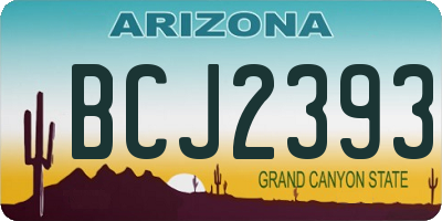 AZ license plate BCJ2393