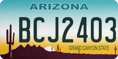 AZ license plate BCJ2403