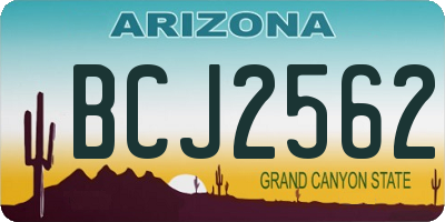 AZ license plate BCJ2562