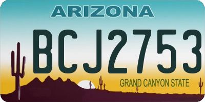 AZ license plate BCJ2753