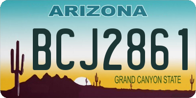 AZ license plate BCJ2861